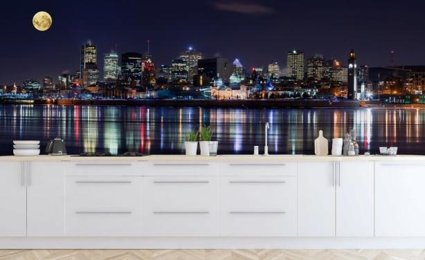 Montreal stad på natten tapeter