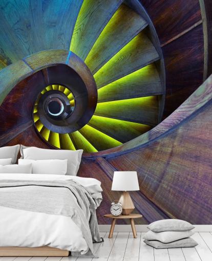 Papel de parede abstrato Swirling Stairs Papel de parede abstrato Swirling Stairs