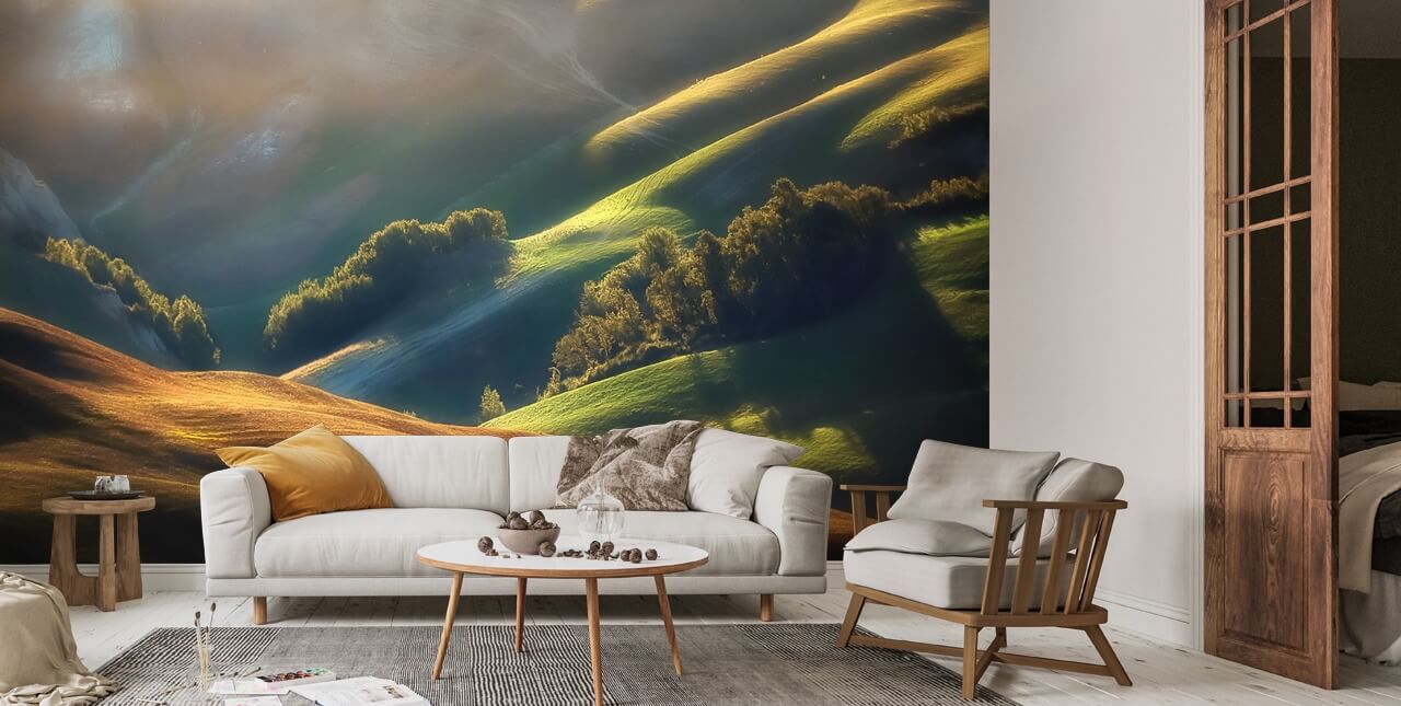 Tuscany Sunrise Wall Mural | Wallsauce UK