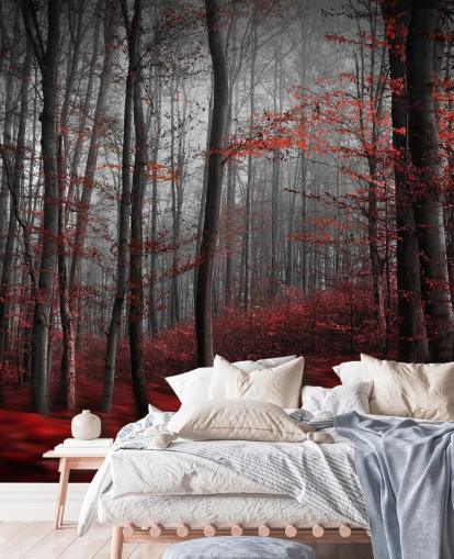 Red Carpet Forest Wall Mural Wallpaper Red Carpet Forest Wall Mural Wallpaper
