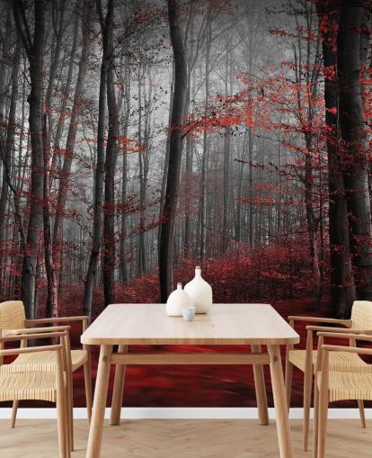 Red Carpet Forest Wall Mural Wallpaper Red Carpet Forest Wall Mural Wallpaper