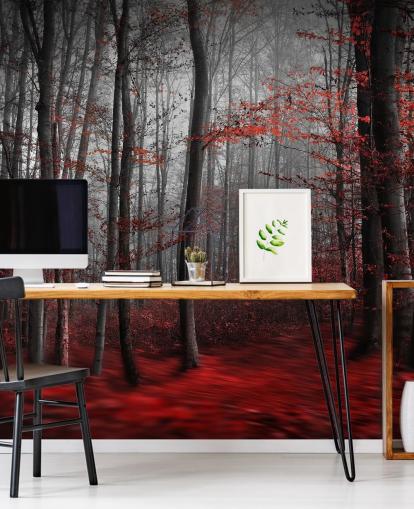 Red Carpet Forest Wall Mural Wallpaper Red Carpet Forest Wall Mural Wallpaper