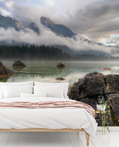 Rocky Misty Lake Wallpaper Rocky Misty Lake Wallpaper