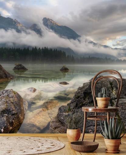 Rocky Misty Lake Wallpaper Rocky Misty Lake Wallpaper