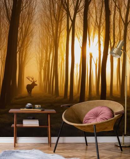 dark customisable forest wallpaper mural called Forest Stag by 1x for bedrooms or kitchens dark customisable forest wallpaper mural called Forest Stag by 1x for bedrooms or kitchens