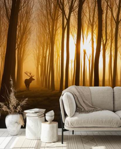 dark customisable forest wallpaper mural called Forest Stag by 1x for bedrooms or kitchens dark customisable forest wallpaper mural called Forest Stag by 1x for bedrooms or kitchens