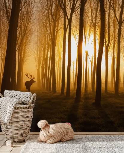 mural de papel de parede florestal escuro personalizável chamado Forest Stag by 1x para quartos ou cozinhas mural de papel de parede florestal escuro personalizável chamado Forest Stag by 1x para quartos ou cozinhas
