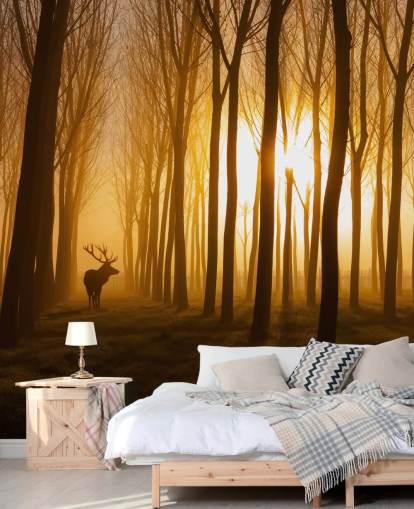 mural de papel de parede florestal escuro personalizável chamado Forest Stag by 1x para quartos ou cozinhas mural de papel de parede florestal escuro personalizável chamado Forest Stag by 1x para quartos ou cozinhas