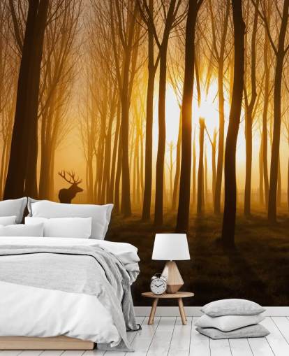 dark customisable forest wallpaper mural called Forest Stag by 1x for bedrooms or kitchens dark customisable forest wallpaper mural called Forest Stag by 1x for bedrooms or kitchens