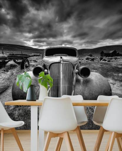 svartvit vintage bil tapet väggmålning som heter Too Old to Drive av 1x - Konstnär Carsten Schlipf svartvit vintage bil tapet väggmålning som heter Too Old to Drive av 1x - Konstnär Carsten Schlipf
