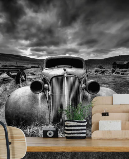 black and white vintage car wallpaper mural called Too Old to Drive by 1x - Artist Carsten Schlipf black and white vintage car wallpaper mural called Too Old to Drive by 1x - Artist Carsten Schlipf