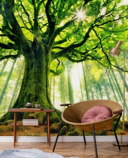 papier peint mural vert personnalisable appelé Mother Tree pour les chambres et les cuisines papier peint mural vert personnalisable appelé Mother Tree pour les chambres et les cuisines