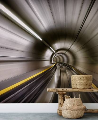 Decorazione murale con tunnel a tubo sfocato Decorazione murale con tunnel a tubo sfocato