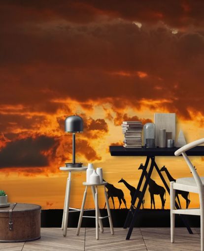 Giraffe Sunset Hintergrundbild Giraffe Sunset Hintergrundbild