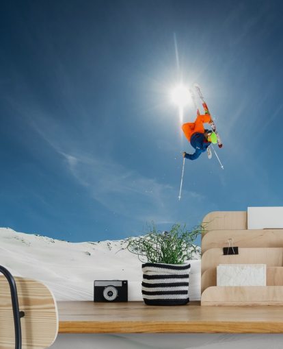 Papier Peint Fresque Ski Stunt Papier Peint Fresque Ski Stunt