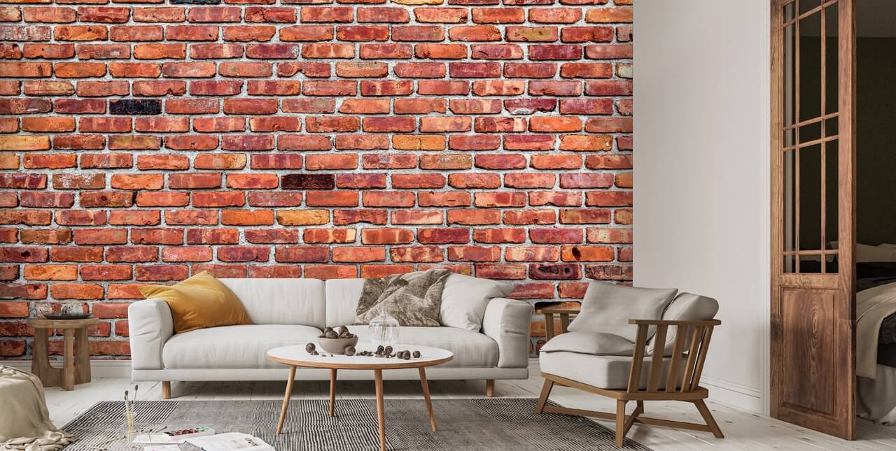 Quirky Red Brick Wallpaper | Wallsauce US