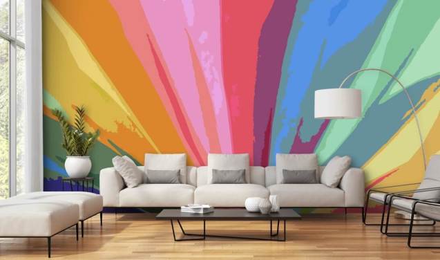 Colourful Glow Abstract Mural