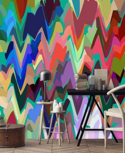 Rainbow Zigzag mural Rainbow Zigzag mural