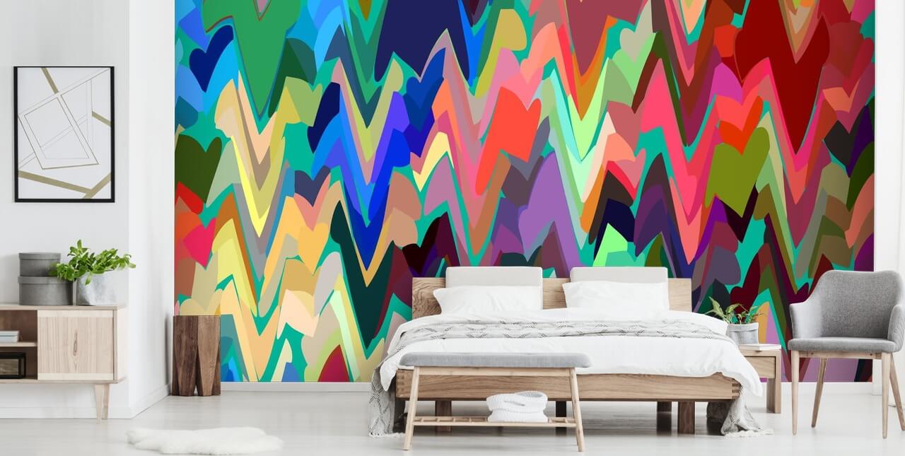 Mural em ziguezague arco-íris Mural em ziguezague arco-íris