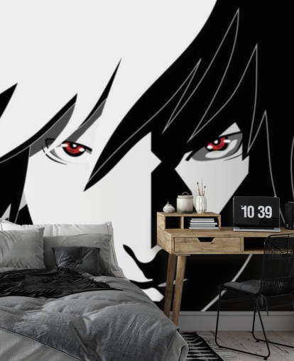 carta da parati monocromatica faccia uomo anime carta da parati monocromatica faccia uomo anime