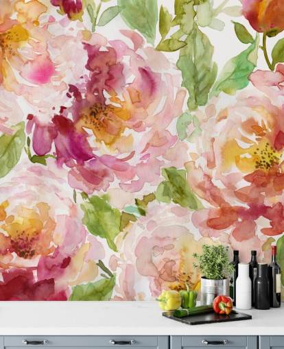 Djärv och vacker blommig tapet Väggmålning Djärv och vacker blommig tapet Väggmålning