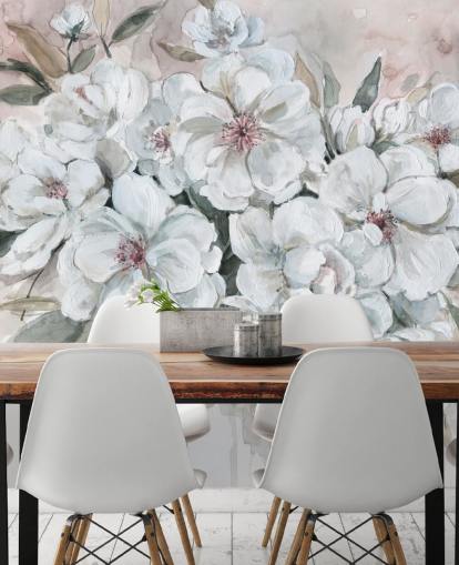 Mural de buquê de rubor por Carol Robinson Mural de buquê de rubor por Carol Robinson