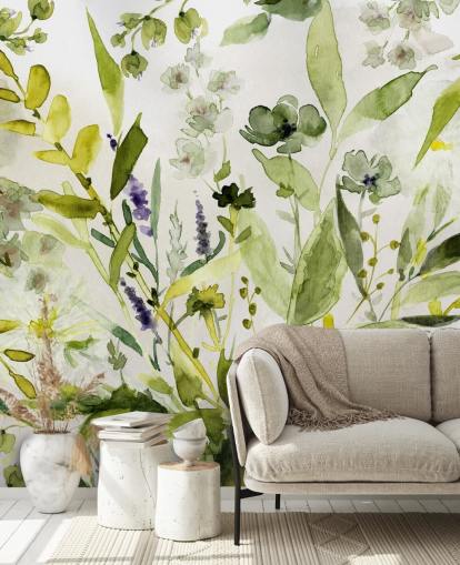 green customisable plant wallpaper mural called Olive Green Plants by Carol Robinson for kitchens green customisable plant wallpaper mural called Olive Green Plants by Carol Robinson for kitchens