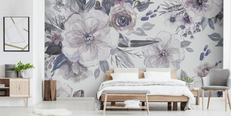 Purple Flowers Behang van Carol Robinson
