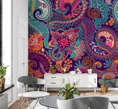 Paisley Carta da parati colorata