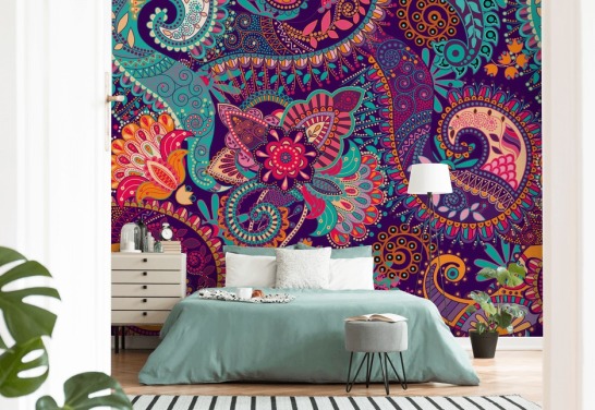 Groovy Paisley Färgglada Tapeter