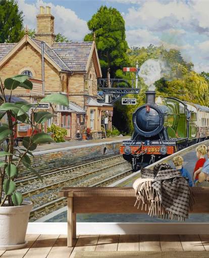 Hampton Loade Severn Valley järnväg väggmålning Hampton Loade Severn Valley järnväg väggmålning