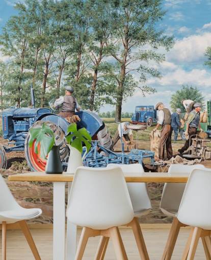 Løft af afgrøde vægmaleri af Trevor Mitchell Løft af afgrøde vægmaleri af Trevor Mitchell