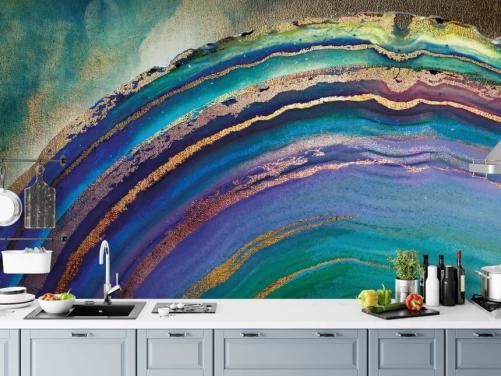 Rainbow Agate-eilandmuurschildering van Lara Skinner