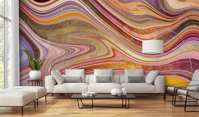 Mural Redemoinho Rosa por Lara Skinner