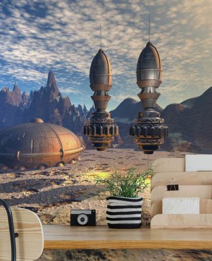 UFO Landing Sci Fi Wallpaper UFO Landing Sci Fi Wallpaper