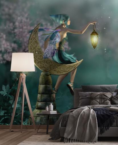 Papier peint Fée Nuit Verte Papier peint Fée Nuit Verte