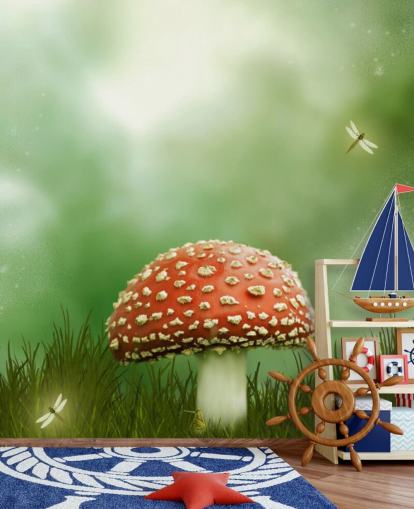 Papel pintado Toadstool rojo y blanco Papel pintado Toadstool rojo y blanco