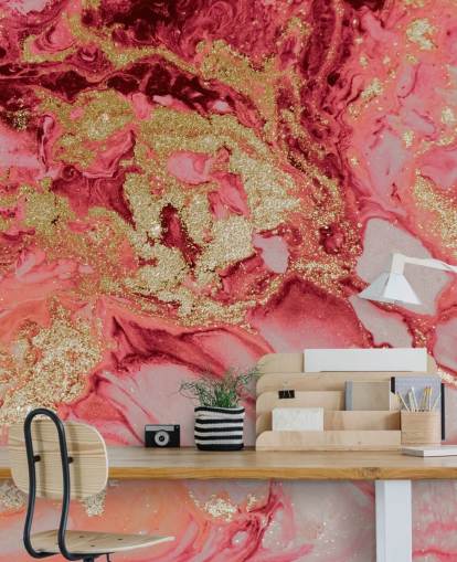 papier peint mural en marbre rose et doré appelé Blush Agate Marble par Lara Skinner pour les chambres papier peint mural en marbre rose et doré appelé Blush Agate Marble par Lara Skinner pour les chambres
