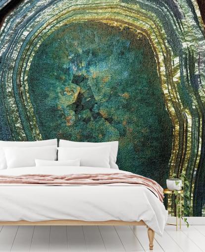 Emerald Gold Agate Mural by Lara Skinner Emerald Gold Agate Mural by Lara Skinner
