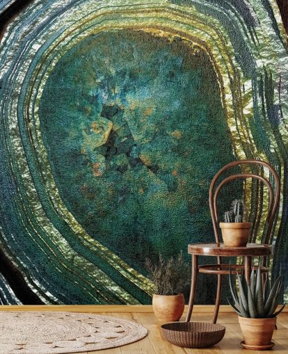 Emerald Gold Agate Mural by Lara Skinner Emerald Gold Agate Mural by Lara Skinner
