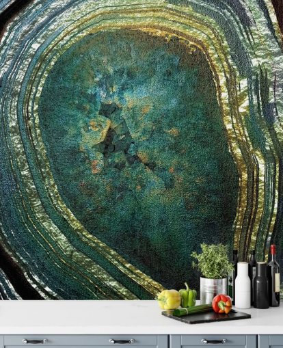 Emerald Gold Agate Mural by Lara Skinner Emerald Gold Agate Mural by Lara Skinner
