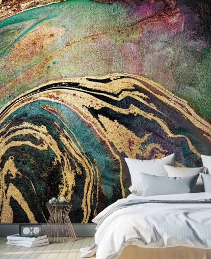 Green Marble Background Mural by Lara Skinner Green Marble Background Mural by Lara Skinner