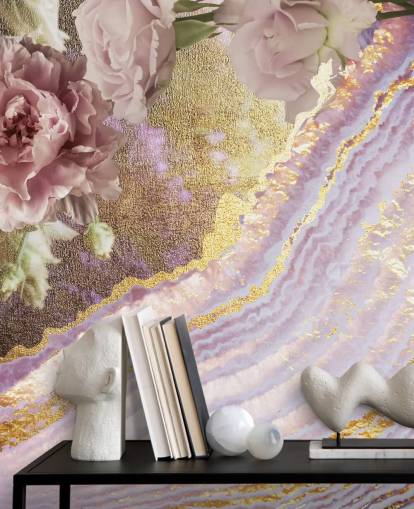 Metallic Floral Agaat Behang van Lara Skinner Metallic Floral Agaat Behang van Lara Skinner