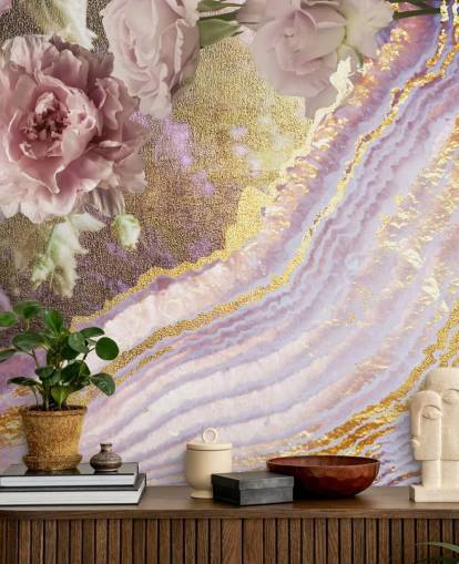 Metallic-Blumenachat-Tapete von Lara Skinner Metallic-Blumenachat-Tapete von Lara Skinner