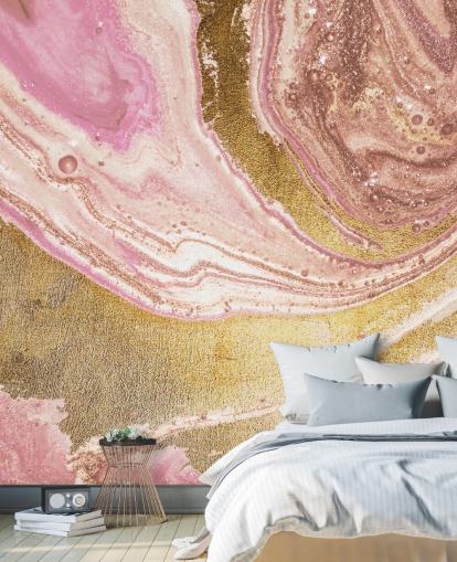 Mural de mármore de ágata pastel rosa por Lara Skinner Mural de mármore de ágata pastel rosa por Lara Skinner