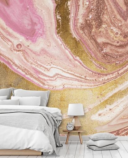 Décoration murale en marbre agate pastel rose par Lara Skinner Décoration murale en marbre agate pastel rose par Lara Skinner