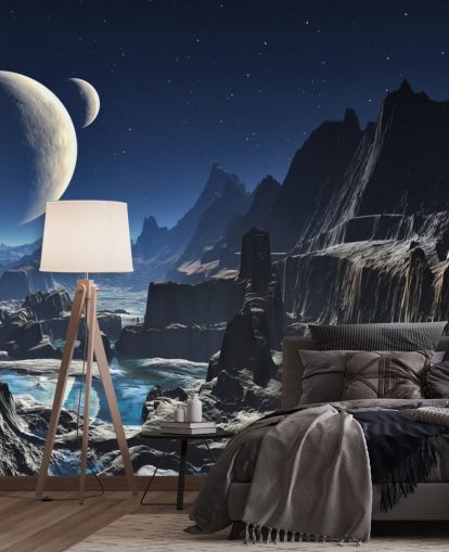 Moonlit Alien Valley Canyon Mural Moonlit Alien Valley Canyon Mural