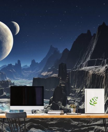 Moonlit Alien Valley Canyon Mural Moonlit Alien Valley Canyon Mural