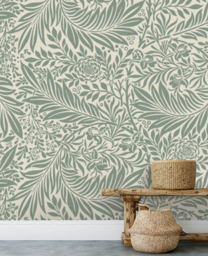 Larkspur mönster tapet i oliv av William Morris Larkspur mönster tapet i oliv av William Morris