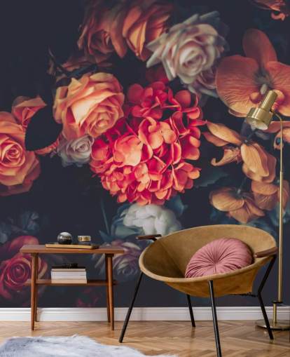 Vintage blomster på mørk bakgrunn bakgrunn Vintage blomster på mørk bakgrunn bakgrunn